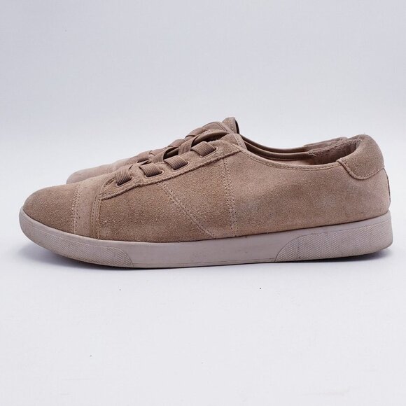 Vionic Womens Size 9.5 Jean Suede Comfort Sneaker Shoe Beige Tan Lace Up Low Top - Picture 4 of 10